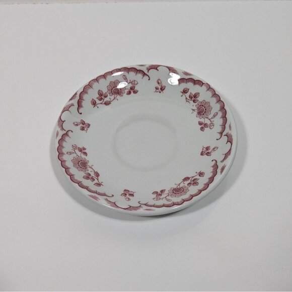 Shenango China Red Floral Saucer Plate Vintage - Picture 1 of 5